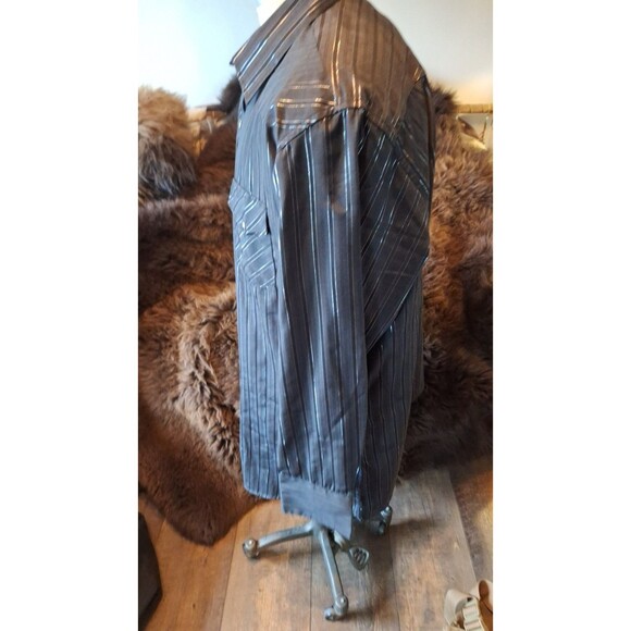 White Horse Western Cowboy Striped Black Pearl Snap Men’s Size XL NICE - Picture 4 of 6